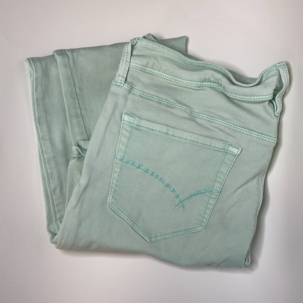 Vintage mint green skinny jeans